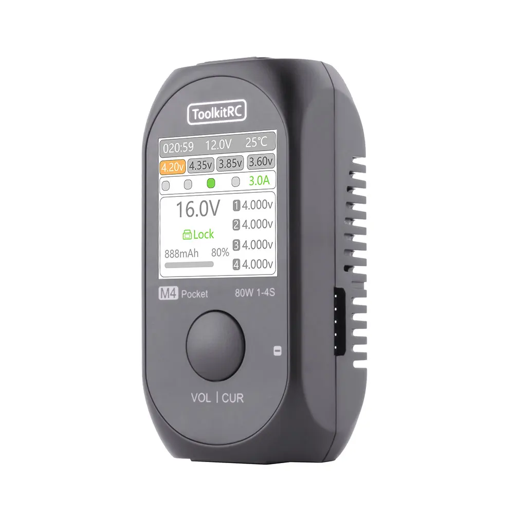ToolkitRC M4P Pocket DC 80W 5A XT30 XT60 Input USB-C Input/Output Charger for 1-4S LiPo Battery Quick Charger Function
ToolkitRC M4P Pocket DC 80W 5A XT30 XT60 Input USB-C Input/Output Charger for 1-4S LiPo Battery Quick Charger Function