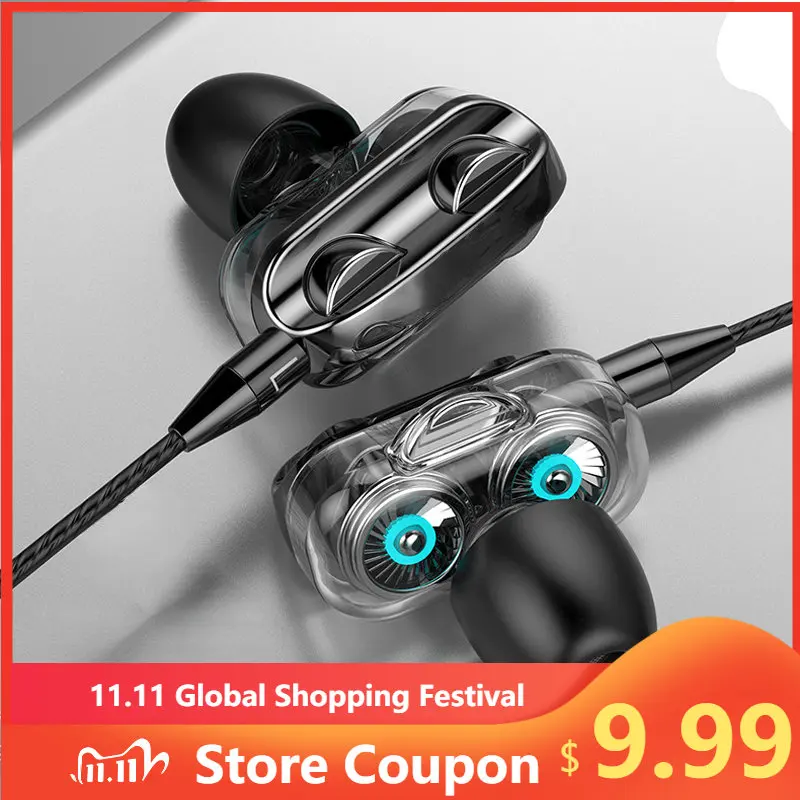 Earphones Wired In Ear 3.5mm For Computer iPhone Earbuds Dual Drive Stereo Sport Gamer Headset Handfree 
Earphones Wired In Ear 3.5mm For Computer iPhone Earbuds Dual Drive Stereo Sport Gamer Headset Handfree