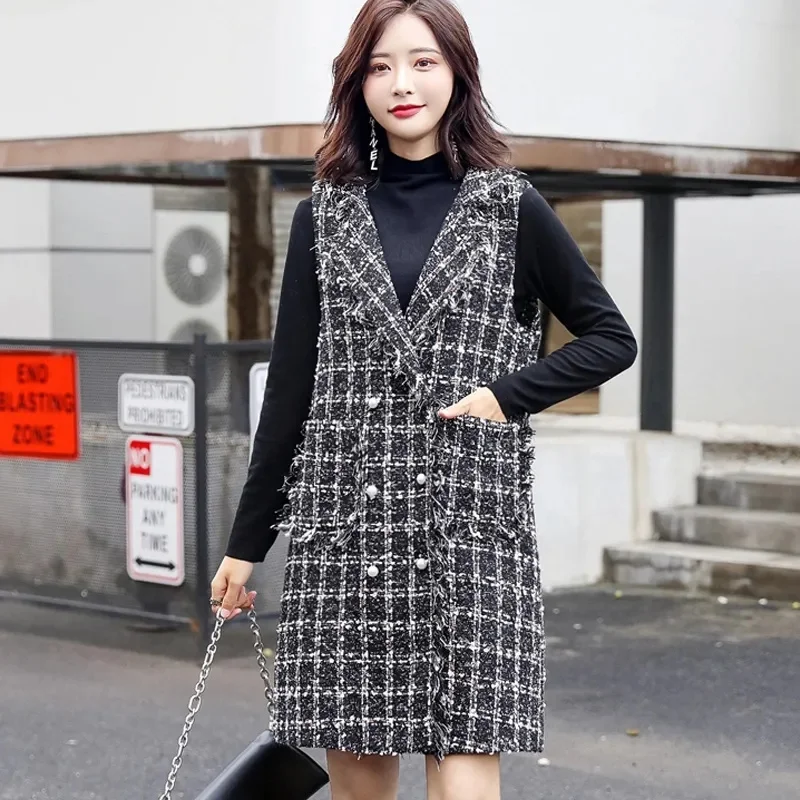 Woolen Plaid Vest For Women 2023 New Autumn and Winter Clothing Medium Length Sleeveless Versatile Tank Top Outerwear Waistcoat
Woolen Plaid Vest For Women 2023 New Autumn and Winter Clothing Medium Length Sleeveless Versatile Tank Top Outerwear Waistcoat