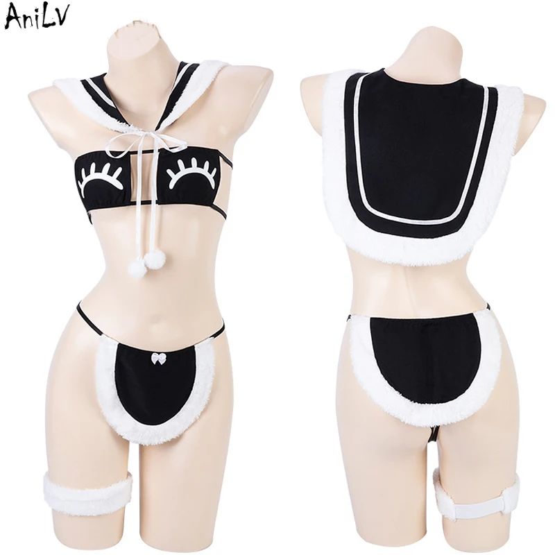 AniLV Kawaii Girl Plush Eyes Bikini Maid Unifrom Women Anime Furball Underwear Pajamas Outfits Costumes
AniLV Kawaii Girl Plush Eyes Bikini Maid Unifrom Women Anime Furball Underwear Pajamas Outfits Costumes