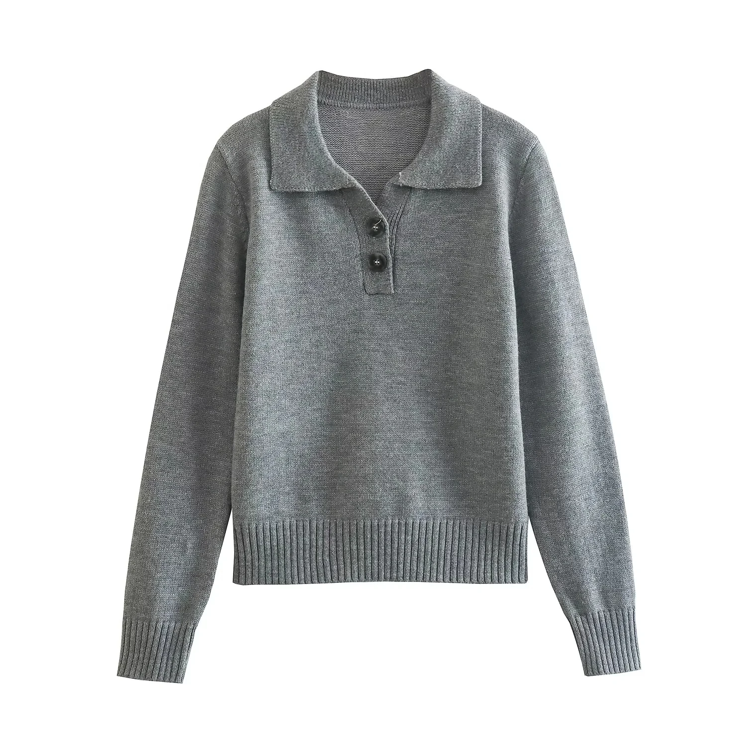Woman Gray Knit Polo Shirt Sweater 2022 Collared Buttoned Classic Retro Minimalist Pullover Basic Korean Fashion Lapel Casual
Woman Gray Knit Polo Shirt Sweater 2022 Collared Buttoned Classic Retro Minimalist Pullover Basic Korean Fashion Lapel Casual