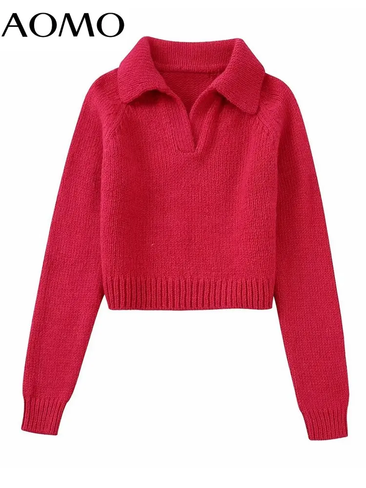 AOMO Women Fashion Cropped Loose Knit Sweater Vintage Polo Collar Long Long Sleeve Female Pullovers BE352A
AOMO Women Fashion Cropped Loose Knit Sweater Vintage Polo Collar Long Long Sleeve Female Pullovers BE352A
