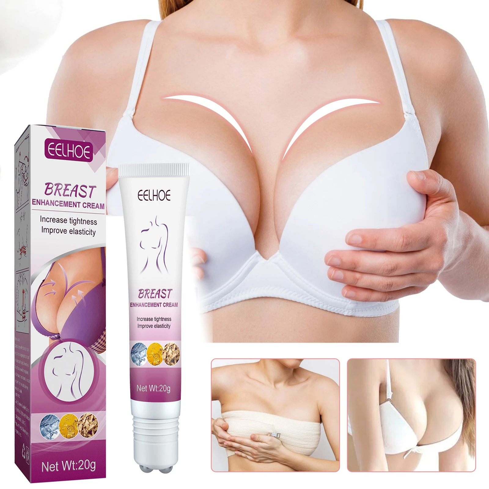 

Effective Breast Enhancement Massage Cream 20g | Firming Lifting Big Bust Size | Full Elasticity | Chest Up | Enhance Cream