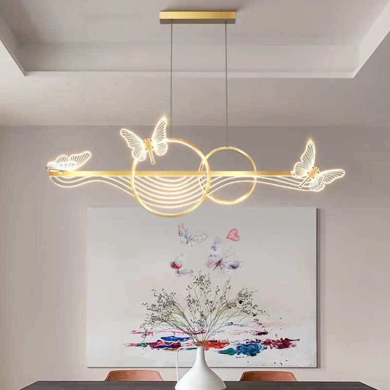 Nordic Light Luxury Dining Room LED Chandelier Modern Rectangular Black/Gold Kitchen Pendant Lamps Creative Study Butterfly Lamp
Nordic Light Luxury Dining Room LED Chandelier Modern Rectangular Black/Gold Kitchen Pendant Lamps Creative Study Butterfly Lamp