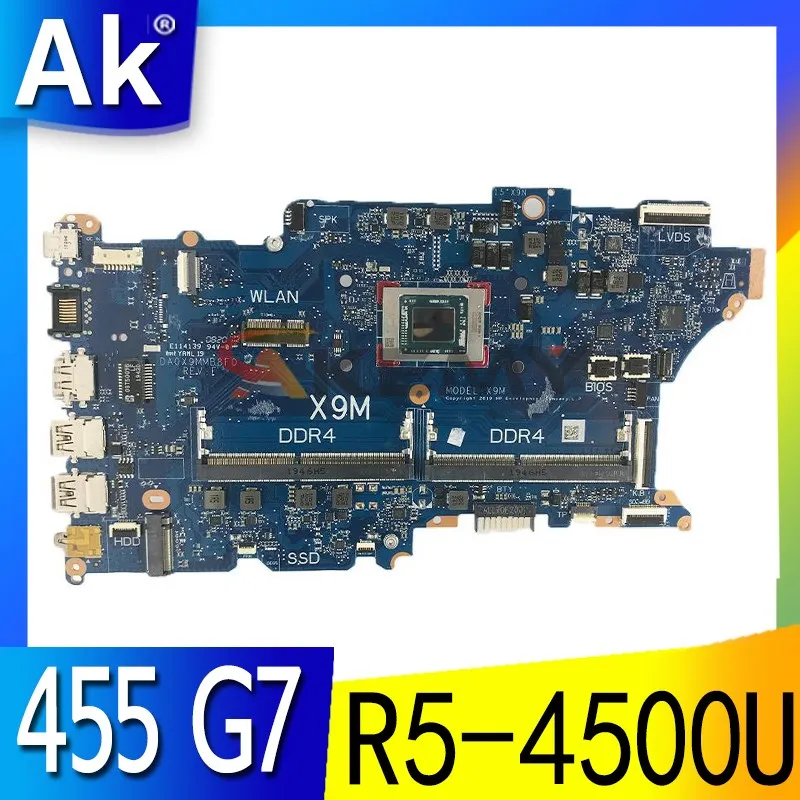 

Original for HP Probook 455 G7 Laptop motherboard 445 G7 DA0X9MMB8F0 AMD R5-4500U tested good free shipping