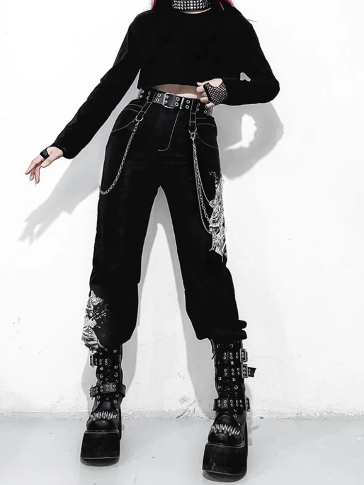 YIKUO Gothic Emo Alt Cargo Pants Techwear Hippie Baggy Jeans Mom Goth Punk Black Denim Trousers Cyber Y2k Pants Academic Dark
YIKUO Gothic Emo Alt Cargo Pants Techwear Hippie Baggy Jeans Mom Goth Punk Black Denim Trousers Cyber Y2k Pants Academic Dark