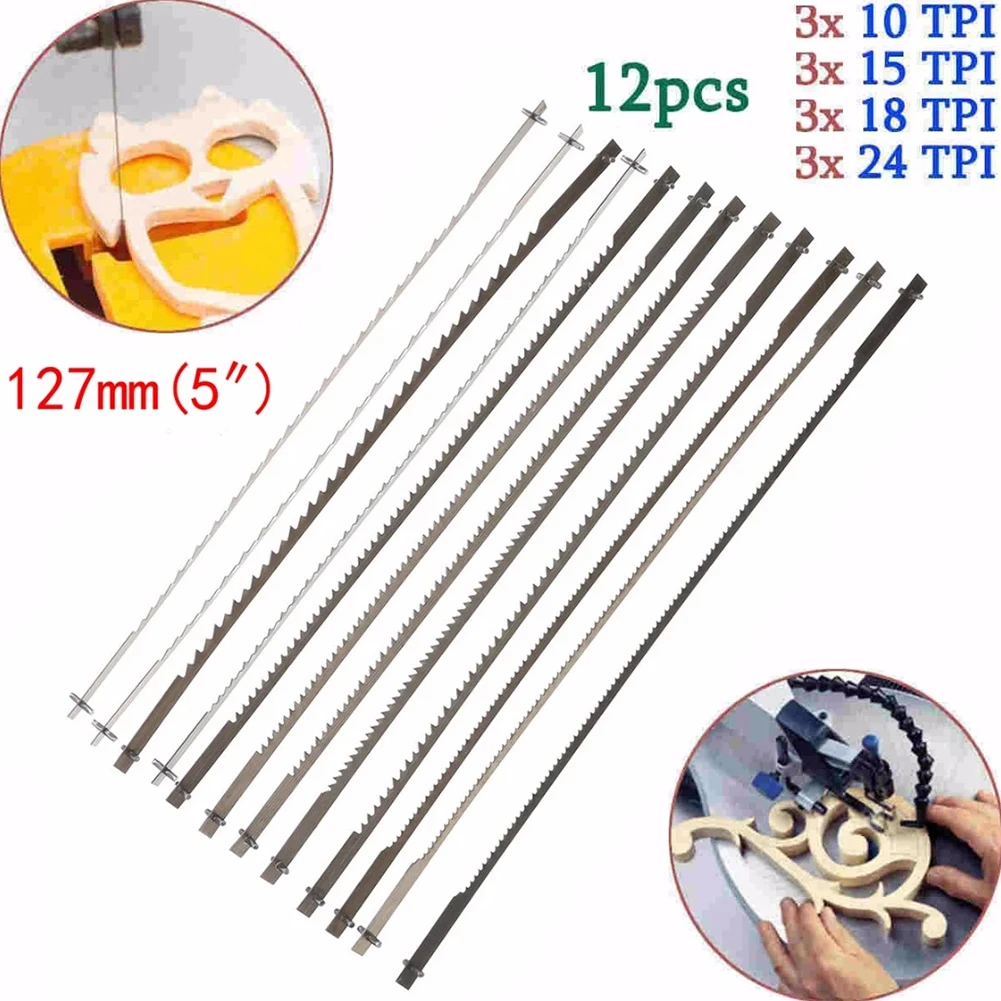 12pcs 5 Inch Pinned Scroll Saw Blades TPI 10/15/18/24 Power Tools Accessories Woodworking Power Tools Accessories
12pcs 5 Inch Pinned Scroll Saw Blades TPI 10/15/18/24 Power Tools Accessories Woodworking Power Tools Accessories