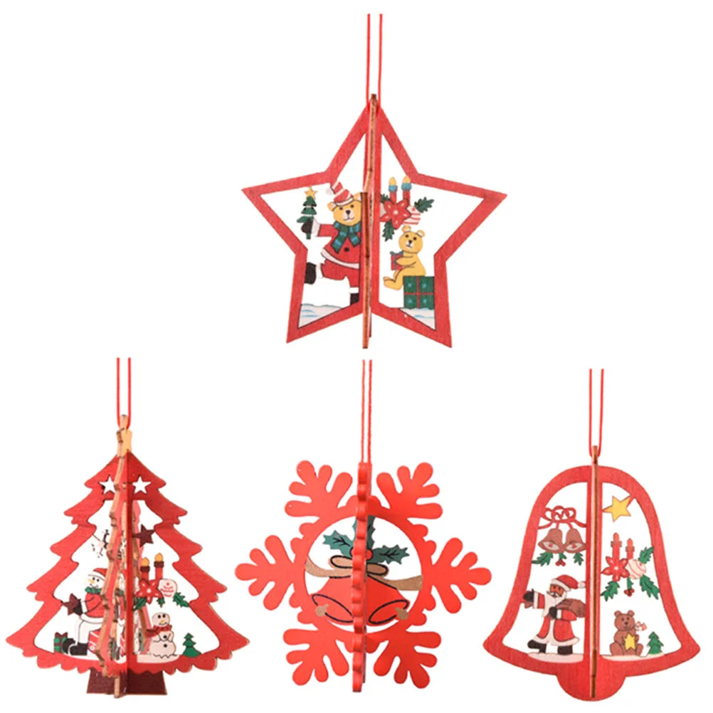 4 Pcs Wood Xmas Decor Party Ornament Christmas Decorations Ornaments Decors Tree Hanging Wooden Props
4 Pcs Wood Xmas Decor Party Ornament Christmas Decorations Ornaments Decors Tree Hanging Wooden Props