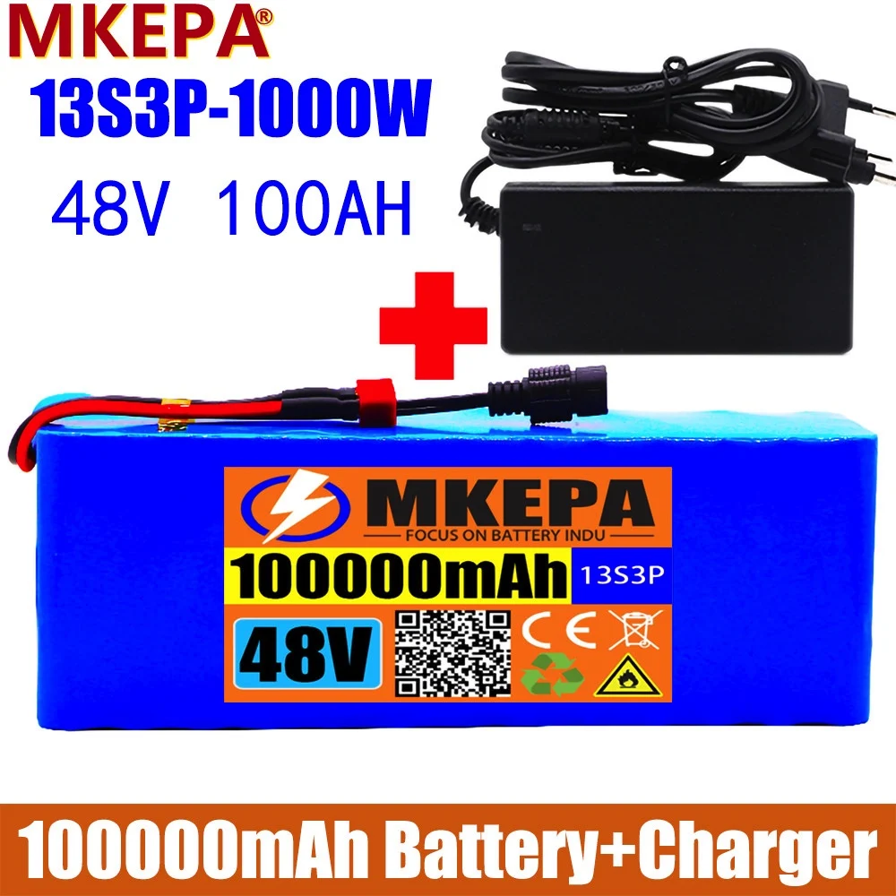 13S3P 48V 100000mAh Lithium-ion Battery Pack 100Ah 1000W for 54.6V E-bike Electric Bicycle Scooter with BMS+2A Charger
13S3P 48V 100000mAh Lithium-ion Battery Pack 100Ah 1000W for 54.6V E-bike Electric Bicycle Scooter with BMS+2A Charger