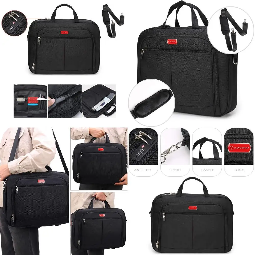 Durable Stylish Water-Repellent Anti-Theft Computer Briefcase Bag with Combination Lock for Men & Women, 15.6/17.3 Inch Laptop B
Durable Stylish Water-Repellent Anti-Theft Computer Briefcase Bag with Combination Lock for Men & Women, 15.6/17.3 Inch Laptop B