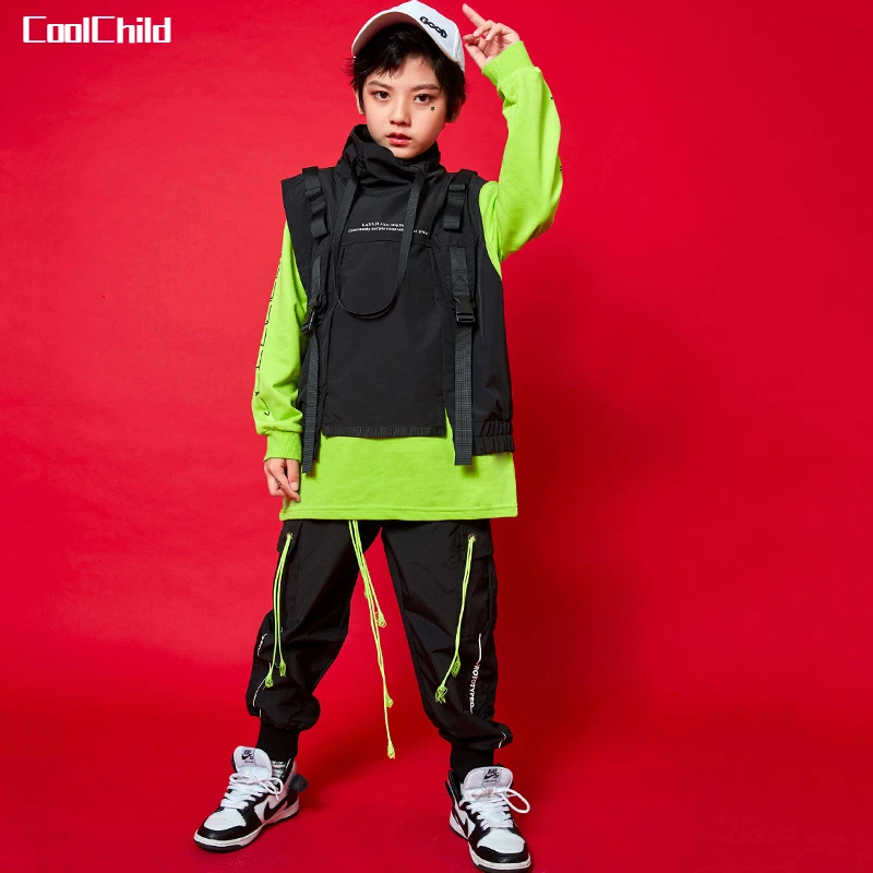 Boys Hip Hop Sweatshirt Girls High Collar Vest Cargo Pants Clothes Sets Child Jazz Joggers Street Dance Kids Streetwear Costumes
Boys Hip Hop Sweatshirt Girls High Collar Vest Cargo Pants Clothes Sets Child Jazz Joggers Street Dance Kids Streetwear Costumes