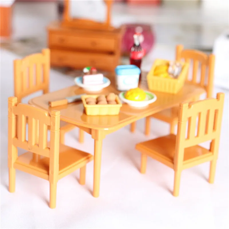 

Миниатюрная мебель для кукольного домика, модель обеденного стола и стула 1/12 BJD, аксессуары для кукол, миниатюрные предметы, Кухонные Игрушки для ролевых игр