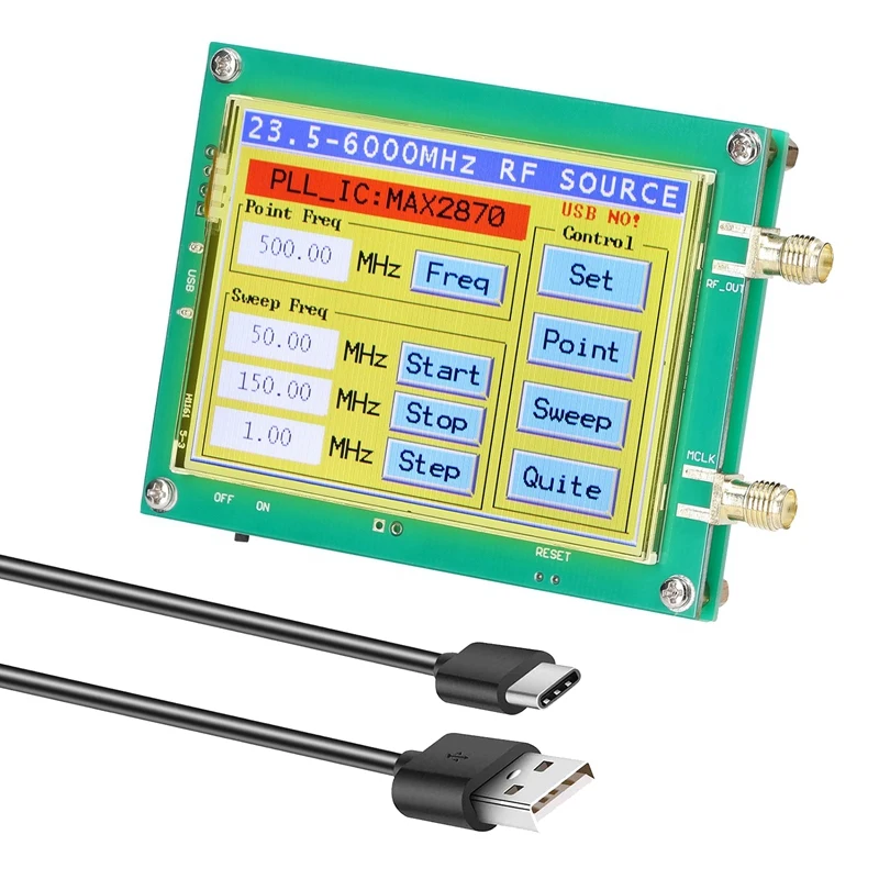 MAX2870 23.5-6000Mhz Video Signal Generator Touchable Screen PC Software Control PLL VCO
MAX2870 23.5-6000Mhz Video Signal Generator Touchable Screen PC Software Control PLL VCO