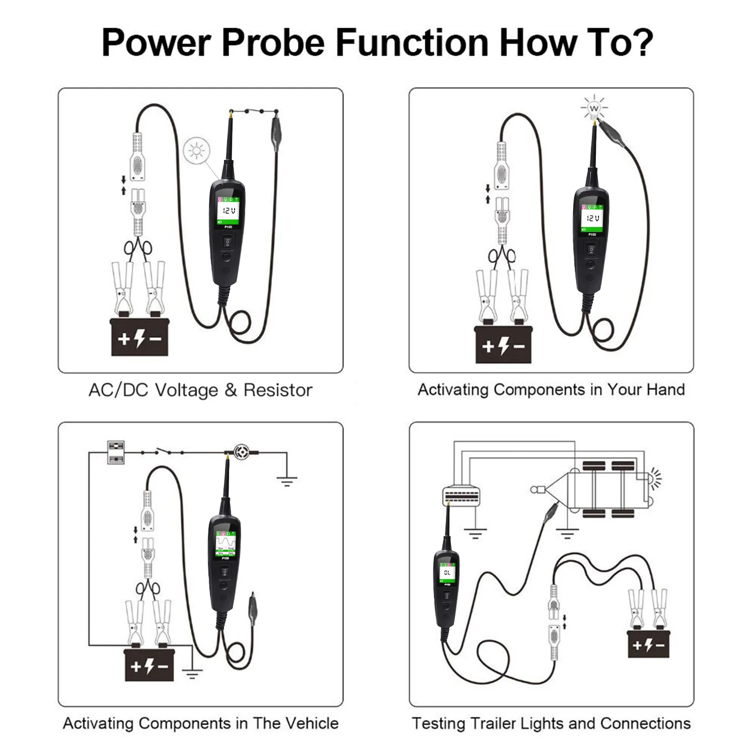 2023 Newest Original JDiag Power Test Probe, P100 Car & Truck Automotive Electrical Circuit Tester(2M &10M)
2023 Newest Original JDiag Power Test Probe, P100 Car & Truck Automotive Electrical Circuit Tester(2M &10M)