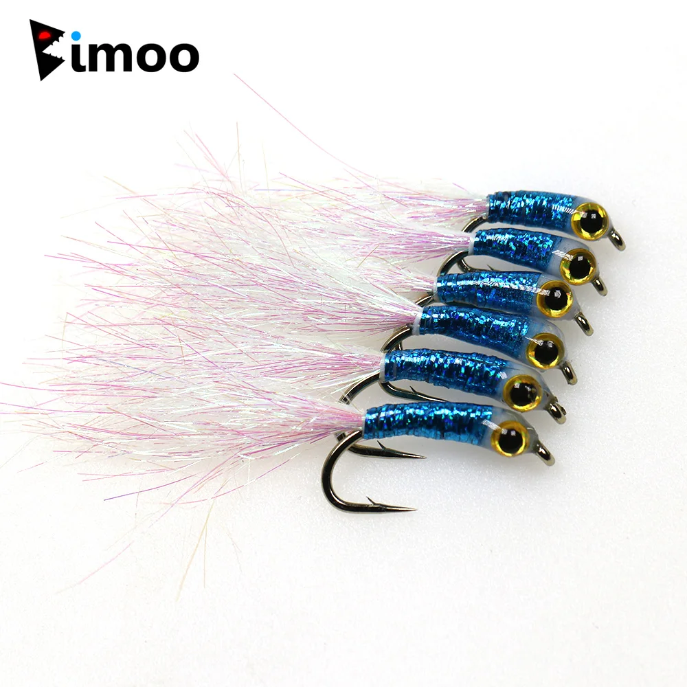 Bimoo 6PCS/Box Epoxy Minnow Streamer Fly #8 #10 #12 Blue Flash Gliss Body Ice Dubbing Tail Trout Bass Perch Jig Lure Bait
Bimoo 6PCS/Box Epoxy Minnow Streamer Fly #8 #10 #12 Blue Flash Gliss Body Ice Dubbing Tail Trout Bass Perch Jig Lure Bait