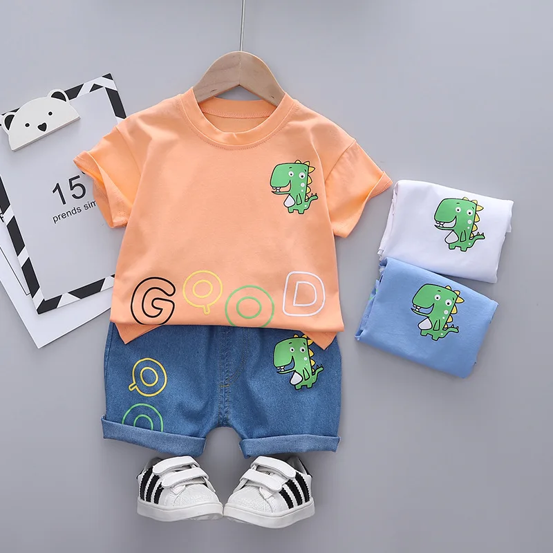 New Children Clothing Baby Boys Girls Cute Cartoon Dinosaur Clothes Sets Fashion Summer Infant T-shirt+ Denim Shorts 2pcs Suits
New Children Clothing Baby Boys Girls Cute Cartoon Dinosaur Clothes Sets Fashion Summer Infant T-shirt+ Denim Shorts 2pcs Suits