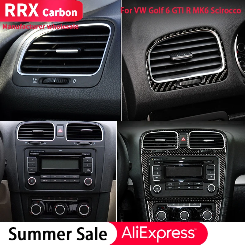 RRX for VW Golf 6 MK6 GTI R 2008-2012 Car Carbon Fiber Center Control AC Panel Air Vent Outlet CD Panel Cover Car Accessories
RRX for VW Golf 6 MK6 GTI R 2008-2012 Car Carbon Fiber Center Control AC Panel Air Vent Outlet CD Panel Cover Car Accessories