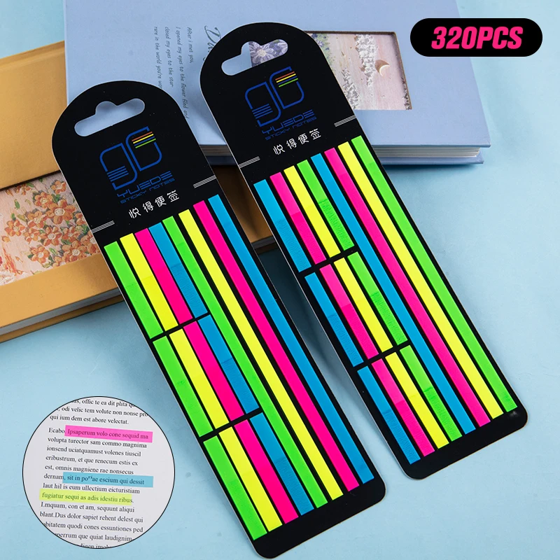 320PCS Color Transparent Fluorescent Index Tabs Flags Sticky Note Stationery Reading Aid Highlight Sticker
320PCS Color Transparent Fluorescent Index Tabs Flags Sticky Note Stationery Reading Aid Highlight Sticker