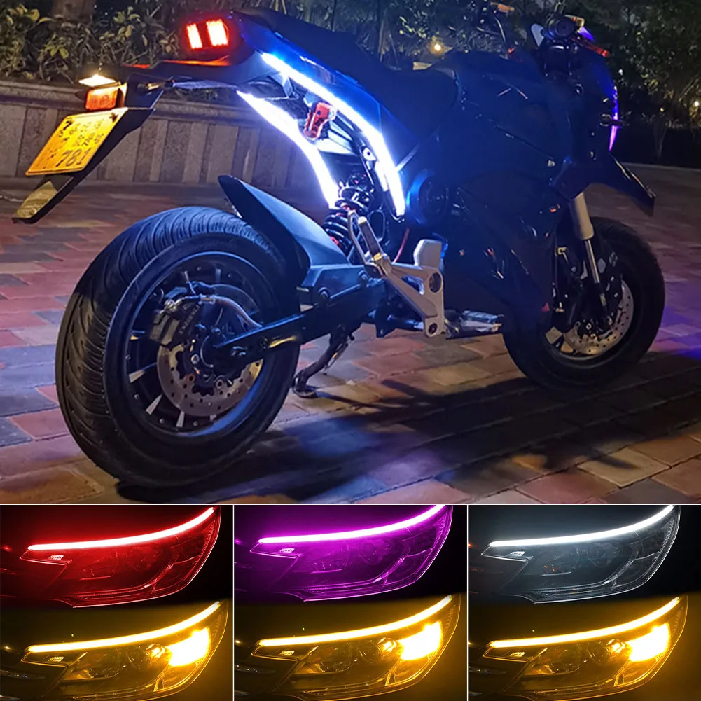 60cm 12V Universal Motorcycle LED DRL Daytime Running Lights Tail Light Strip Flowing Waterproof Turn Signal Lamp Auto Car Style
60cm 12V Universal Motorcycle LED DRL Daytime Running Lights Tail Light Strip Flowing Waterproof Turn Signal Lamp Auto Car Style