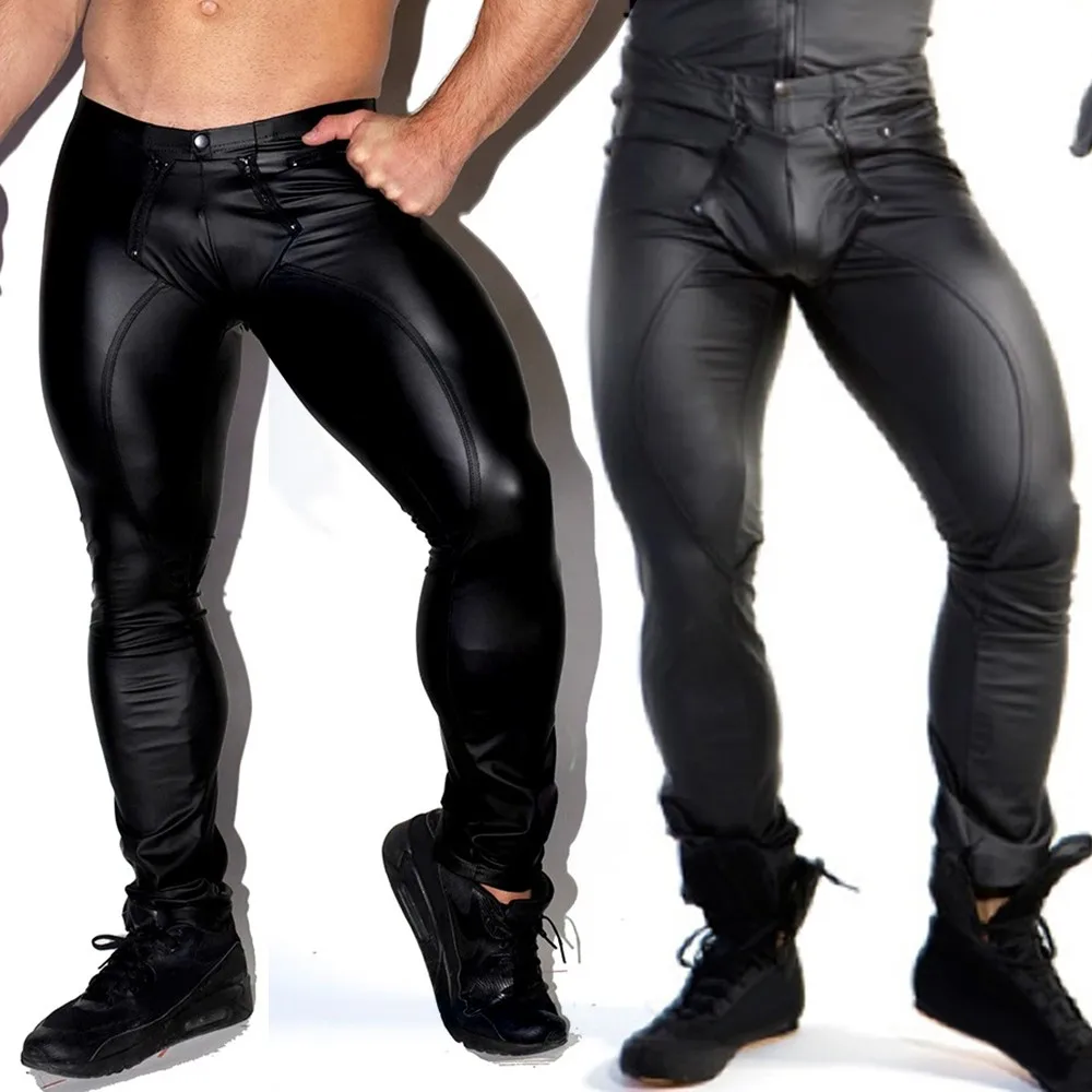 Men PU Leather Legging Wet Look Skinny Pouch Open Pants Trousers Clubwear Tight M~2XL Men's Clothing Pant
Men PU Leather Legging Wet Look Skinny Pouch Open Pants Trousers Clubwear Tight M~2XL Men's Clothing Pant