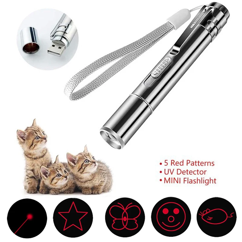3-In-1 Mini Red Laser Pointer Pen USB Rechargeable 3 In 1 Red Light + White LED Torch Light + UV Flashlight Cat Dog Pet Toy
3-In-1 Mini Red Laser Pointer Pen USB Rechargeable 3 In 1 Red Light + White LED Torch Light + UV Flashlight Cat Dog Pet Toy