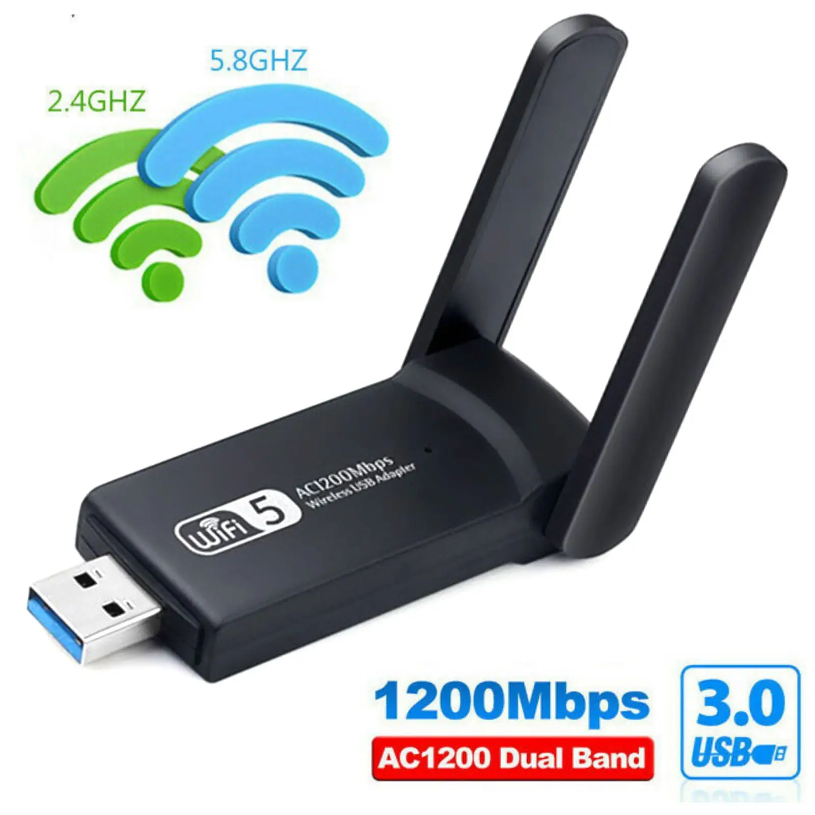 

USB 3.0 1200Mbps Wifi Adapter Dual Band 5GHz 2.4Ghz 802.11AC RTL8812BU Wifi Antenna Dongle Network Card For Laptop Desktop