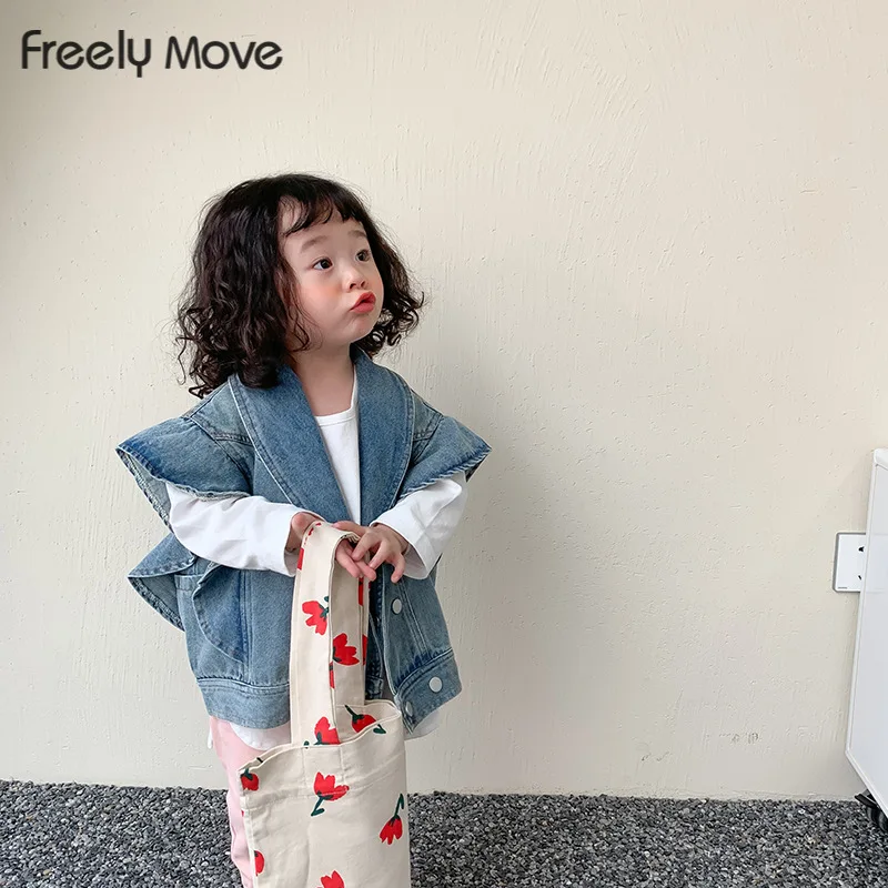 Freely Move Baby Girls Denim Vest Kids Clothing Spring Autumn Jeans Fly Sleeve Jacket Outerwear Toddler Tops Children Clothes
Freely Move Baby Girls Denim Vest Kids Clothing Spring Autumn Jeans Fly Sleeve Jacket Outerwear Toddler Tops Children Clothes