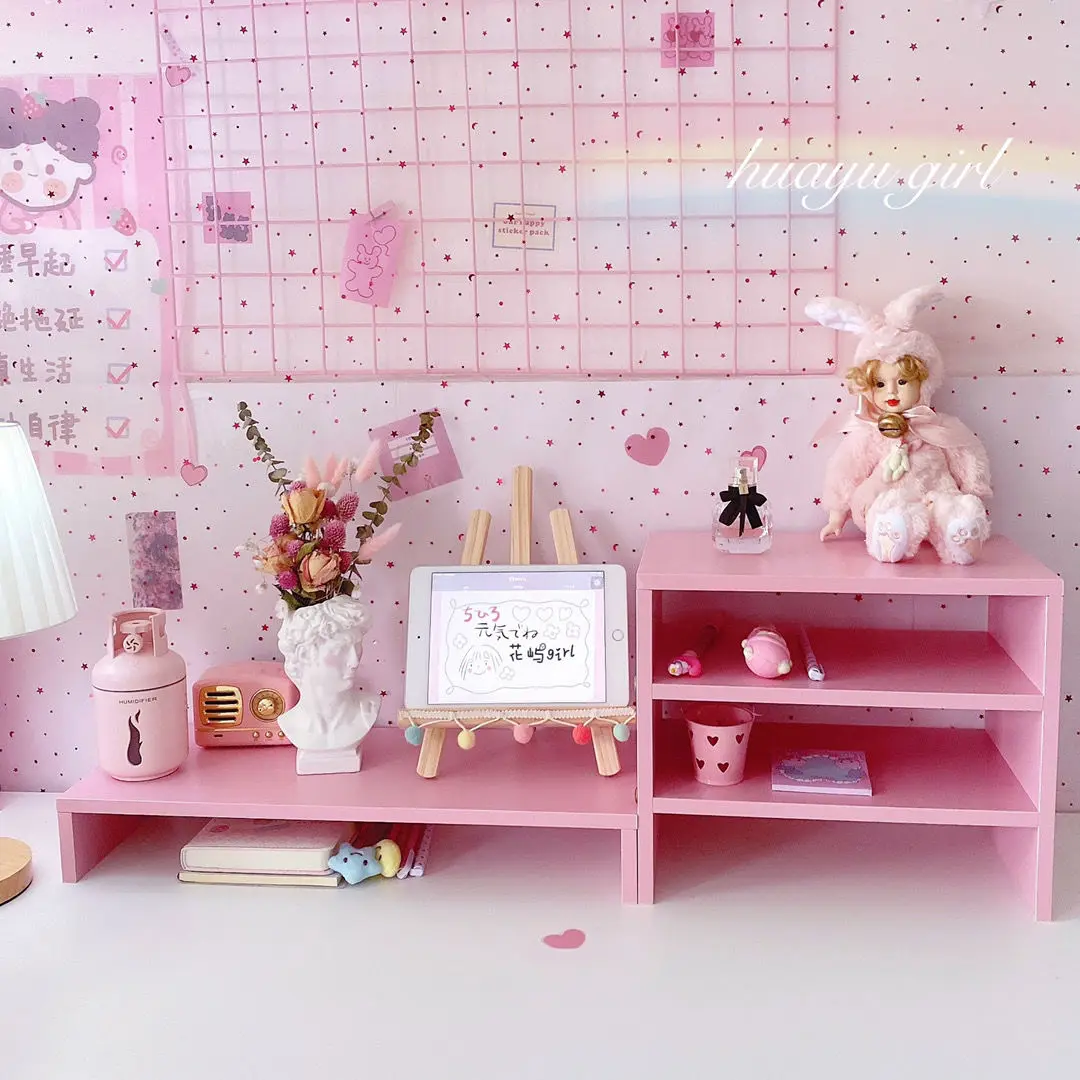 Pink Simple Desktop Computer Elevated Table Rack Dormitory Three-layer Storage Rack Storage Box Desk Girl Cosmetic Sundries Rack
Pink Simple Desktop Computer Elevated Table Rack Dormitory Three-layer Storage Rack Storage Box Desk Girl Cosmetic Sundries Rack