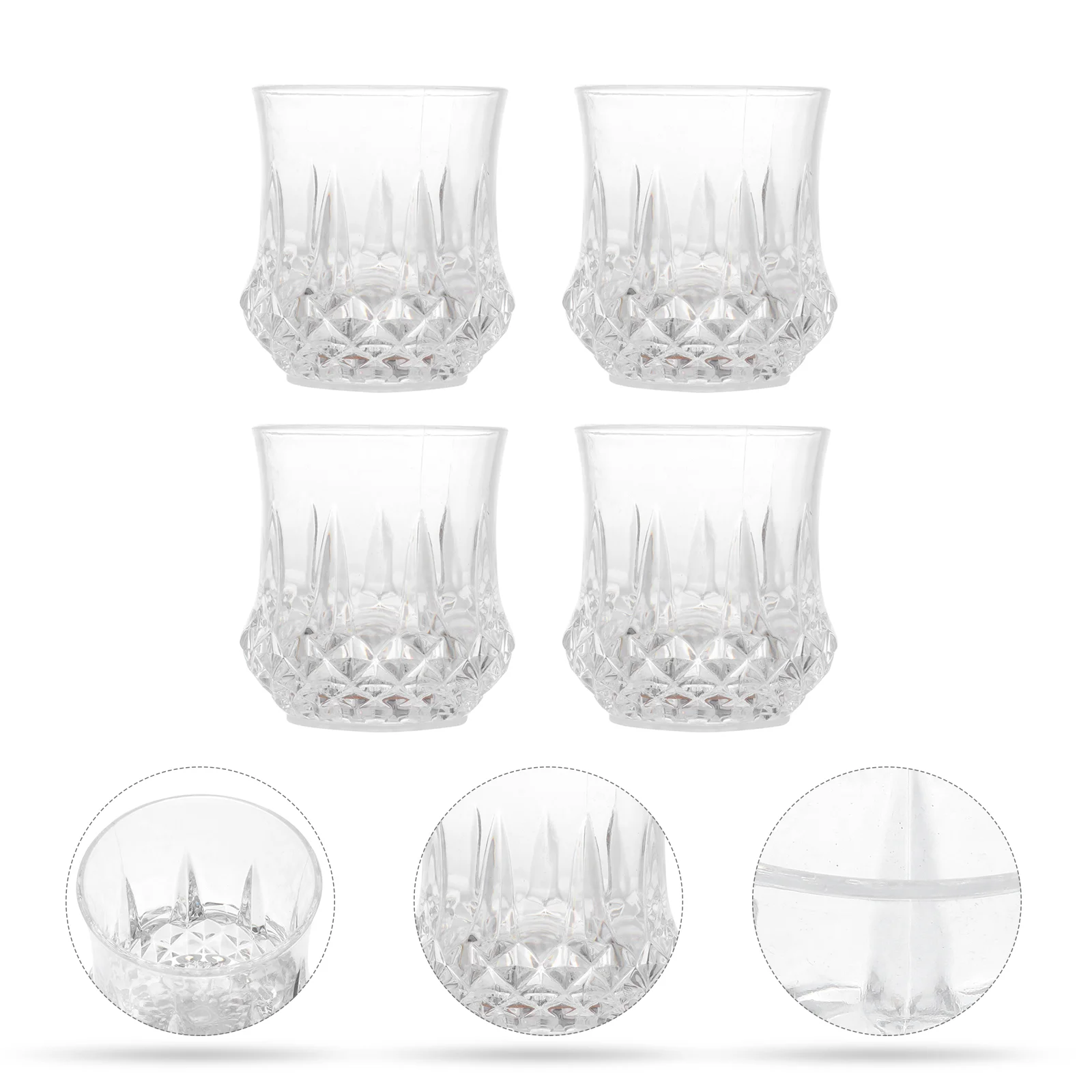 

4PCS LED Flash Drinking Crystal Cups Pineapple Design Glow Water Tumblers for Party Decor Bar Plastic glass