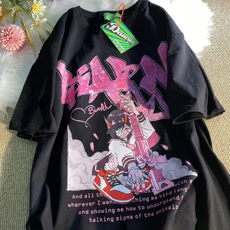 Harajuku Japan Comic JK Girl Anime T Shirts Punk Goth Graphic Tee Kawaii Teens O-neck Oversized Y2K Tops Summer Large 2XL Casual
Harajuku Japan Comic JK Girl Anime T Shirts Punk Goth Graphic Tee Kawaii Teens O-neck Oversized Y2K Tops Summer Large 2XL Casual