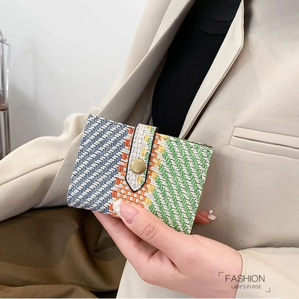 

Женский кошелек в этническом стиле, с несколькими карманами для карт и зажимом для кредитных карт