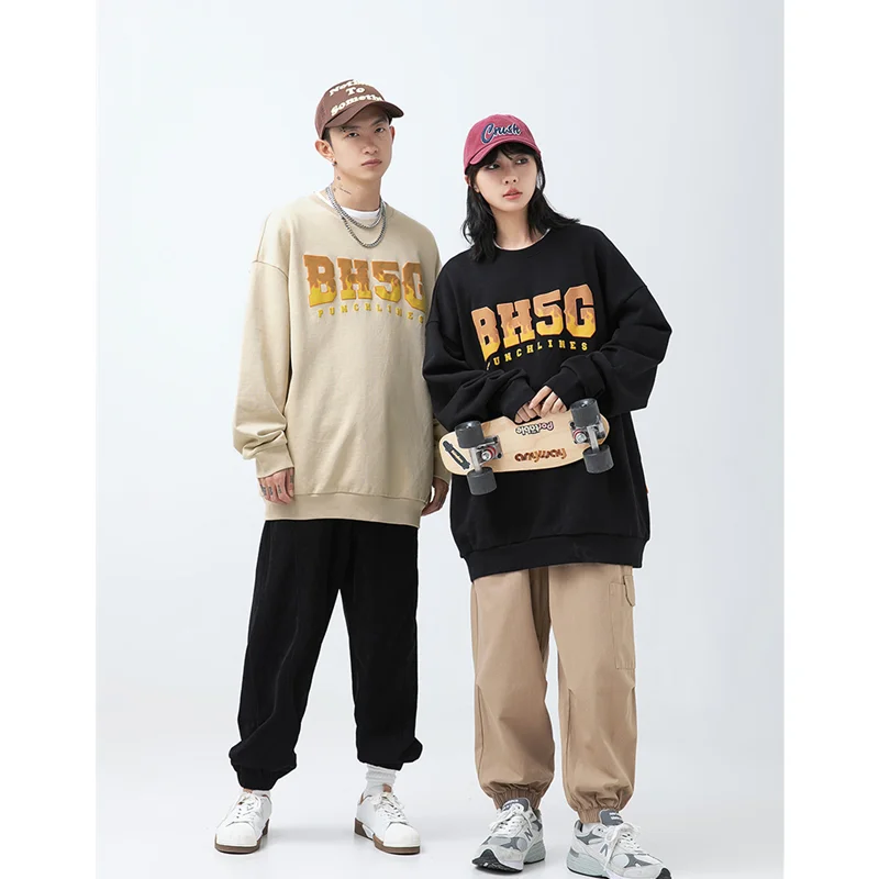 Streetwear Men Flame Letter Printing Round Neck Green Sweater Vintage Loose Recreational Neutral Coat Autumn and Winter Women's
Streetwear Men Flame Letter Printing Round Neck Green Sweater Vintage Loose Recreational Neutral Coat Autumn and Winter Women's