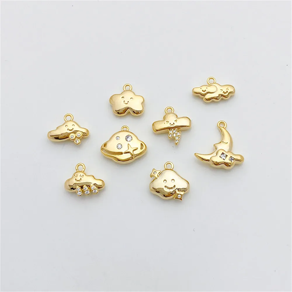 1pcs 14K Gold Color Micro Set Zircon Smiling Face Cloud Raindrop Pendant Handmade DIY Bracelet Necklace Ear Jewelry Accessories
1pcs 14K Gold Color Micro Set Zircon Smiling Face Cloud Raindrop Pendant Handmade DIY Bracelet Necklace Ear Jewelry Accessories