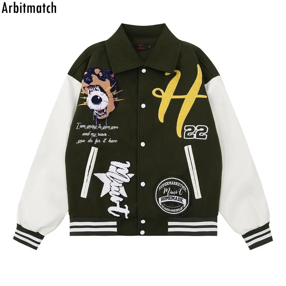 Men Streetwear Varsity Jacket Coat 2022 Vintage Gothic Embroidery Vicious Dog Baseball Jacket HipHop Harajuku Bomber Jacket
Men Streetwear Varsity Jacket Coat 2022 Vintage Gothic Embroidery Vicious Dog Baseball Jacket HipHop Harajuku Bomber Jacket