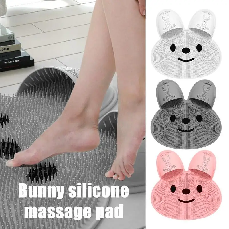 

Скребок для душа, ног и спины, отшелушивающий коврик для массажа ног, нескользящий Силиконовый Массажный коврик с кроликом для ванной, массажная подушка, щетка, легкий дизайн