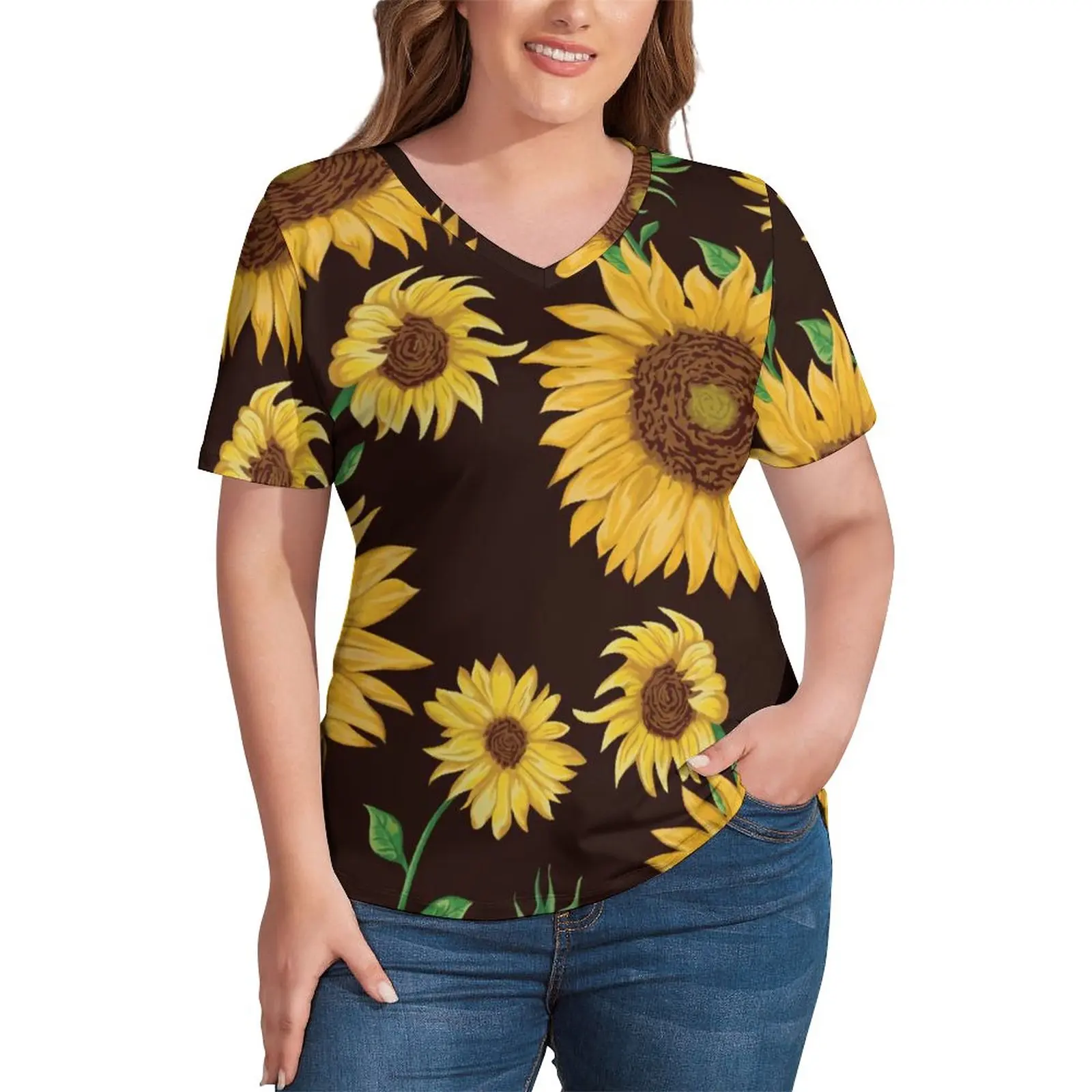 Abstract Sunflower T-Shirts Sunflowers Design Streetwear V Neck T-Shirt Short Sleeve Aesthetic Plus Size Tee Shirt Beach Clothes
Abstract Sunflower T-Shirts Sunflowers Design Streetwear V Neck T-Shirt Short Sleeve Aesthetic Plus Size Tee Shirt Beach Clothes
