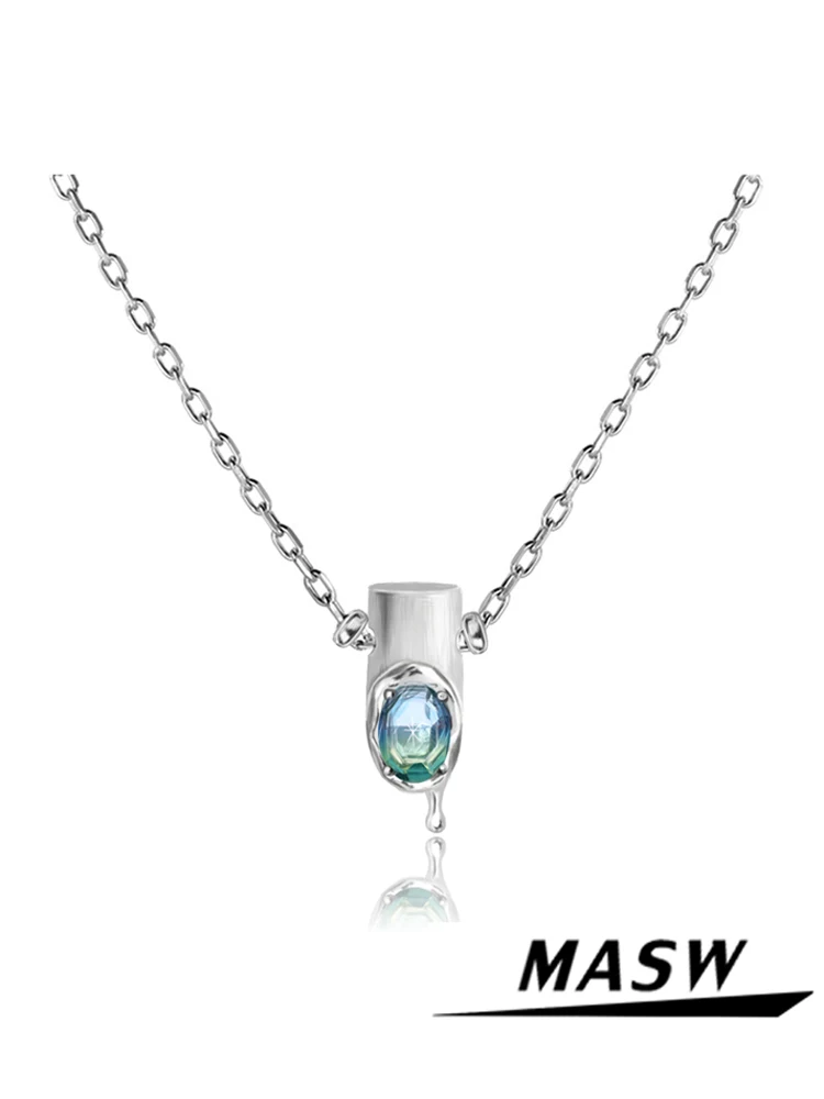 MASW Original Design Blue Crystal Pendant Necklace Luxury Temperament High Quality Brass Chain Necklace For Women Jewelry Gift
MASW Original Design Blue Crystal Pendant Necklace Luxury Temperament High Quality Brass Chain Necklace For Women Jewelry Gift