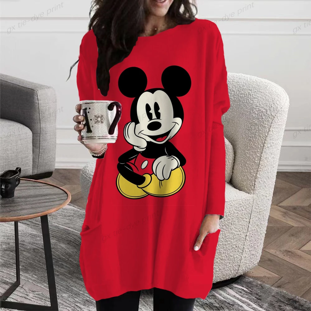 Disney Minnie Mickey Mouse Print Long T shirts Autumn Women Loose Pocket Femme Tops Cartoon Tshirt Long sleeve Ladies t-shirt
Disney Minnie Mickey Mouse Print Long T shirts Autumn Women Loose Pocket Femme Tops Cartoon Tshirt Long sleeve Ladies t-shirt