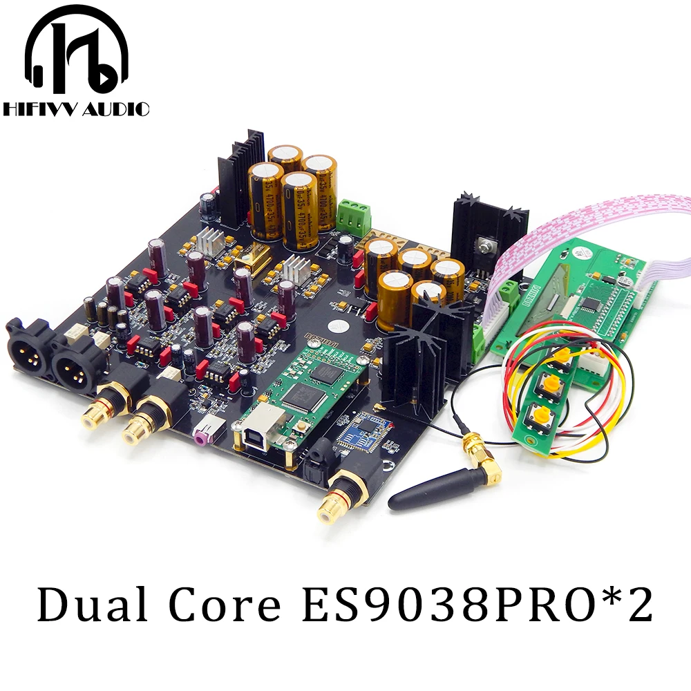

HI FI Dual ES9038PRO Core DAC декодер плата для HI END аудио усилитель домашний кинотеатр Bluetooth USB карта PCM 1536 DSD 1024