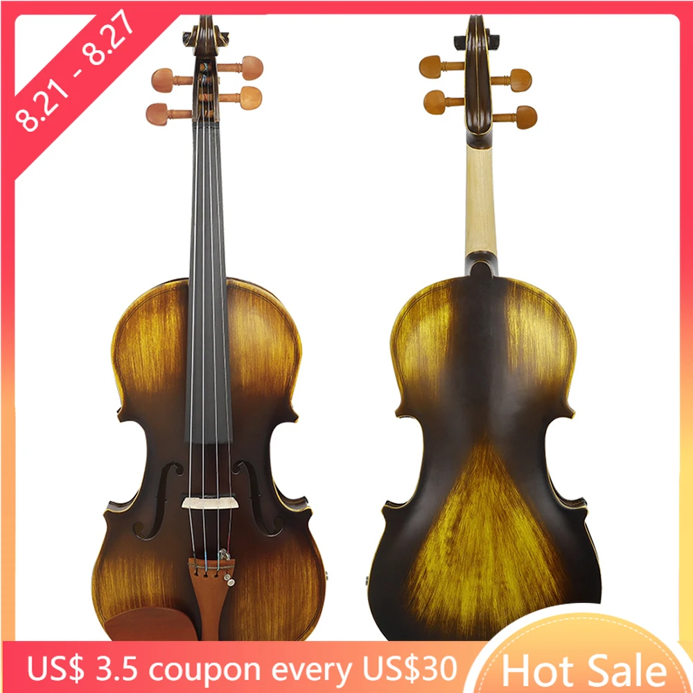 4/4 Violin Solid Wood Matte EQ Electric Acoustic Violin Fiddle With Case Bow Accessories Professional Stringed Instruments 
4/4 Violin Solid Wood Matte EQ Electric Acoustic Violin Fiddle With Case Bow Accessories Professional Stringed Instruments
