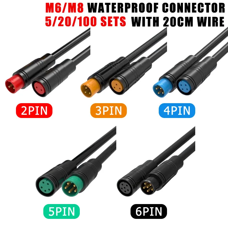 5/20/100 PCS M6/M8 Waterproof Aviation Sensor Connector Male Female With 20CM Cable Quick Docking Car Power Cord 2/3/4/5/6Pin
5/20/100 PCS M6/M8 Waterproof Aviation Sensor Connector Male Female With 20CM Cable Quick Docking Car Power Cord 2/3/4/5/6Pin