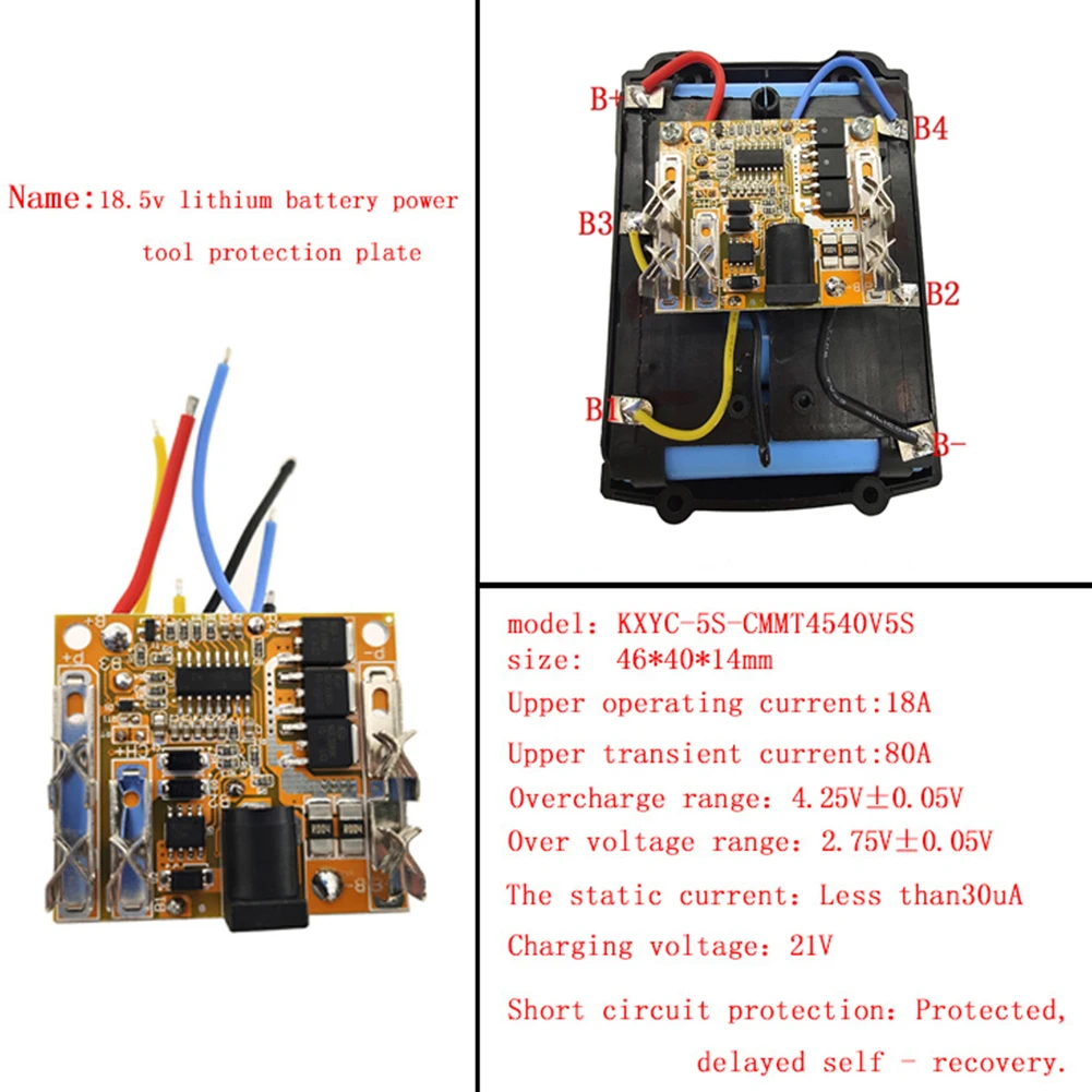 5S 18V 21V 20A Battery Charging Protection Board BMS Module For 5 Series Li-ion Batteries Mainly Used For Electric Power Tools
5S 18V 21V 20A Battery Charging Protection Board BMS Module For 5 Series Li-ion Batteries Mainly Used For Electric Power Tools
