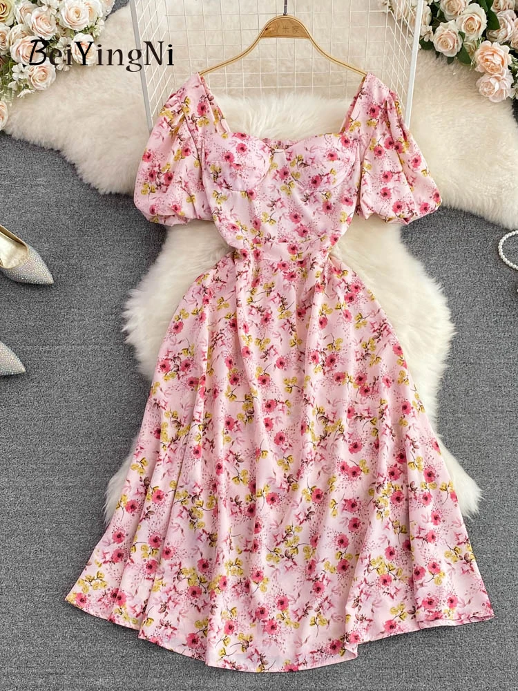 Beiyingni Summer Korean Women Dress Square Collar Puff Sleeve Charming Elegant A-line Midi Dresses Floral Printed Party Dress
Beiyingni Summer Korean Women Dress Square Collar Puff Sleeve Charming Elegant A-line Midi Dresses Floral Printed Party Dress