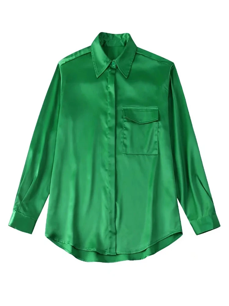 Merodi Summer Women Casual Turn-Down Colalr Front Pocket Green Long Shirts Chic Lady Single Breasted 3 Colors Loose Blouse Tops
Merodi Summer Women Casual Turn-Down Colalr Front Pocket Green Long Shirts Chic Lady Single Breasted 3 Colors Loose Blouse Tops
