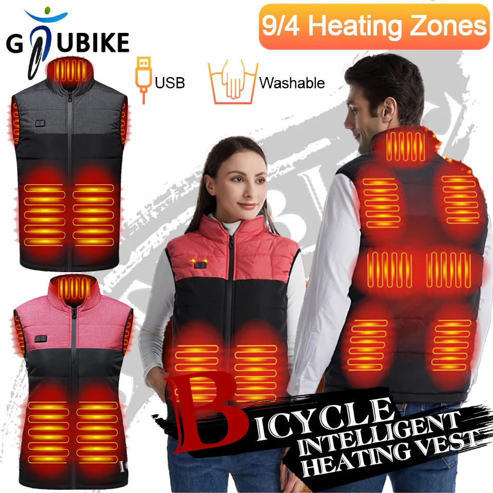 GTUBIKE Winter Thermal Vest USB Charging 9/4 Area Electric Heating Clothes Men Women Outdoor Cycling Camping Hiking Warm Jacket
GTUBIKE Winter Thermal Vest USB Charging 9/4 Area Electric Heating Clothes Men Women Outdoor Cycling Camping Hiking Warm Jacket