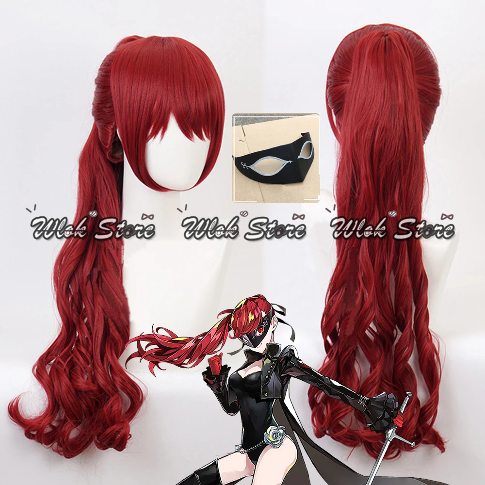

Anime Persona 5 Kasumi Yoshizawa Cosplay Wig P5R Joker Mask Synthetic Wigs Red Hair Women Halloween Party Roleplay Accessories