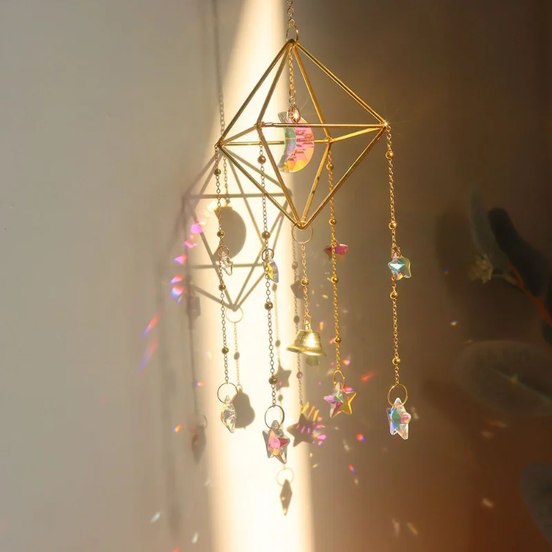 Crystal Suncatcher Rainbow Wind Chime Star Moon Sun Catchers Windchime Plated Colorful Beads Hanging Drop for Garden Decor Craft
Crystal Suncatcher Rainbow Wind Chime Star Moon Sun Catchers Windchime Plated Colorful Beads Hanging Drop for Garden Decor Craft