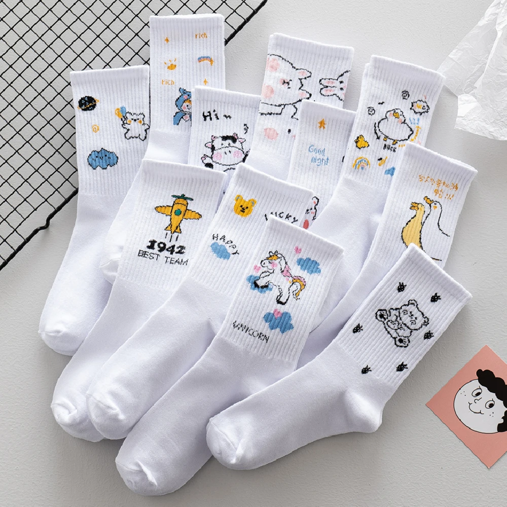 Women Japanese Korea Cute Cartoon Cow Bear Rabbit Duck Unicorn Funny Long White Cool Harajuku Hip Hop Cotton Skateboard Socks
Women Japanese Korea Cute Cartoon Cow Bear Rabbit Duck Unicorn Funny Long White Cool Harajuku Hip Hop Cotton Skateboard Socks
