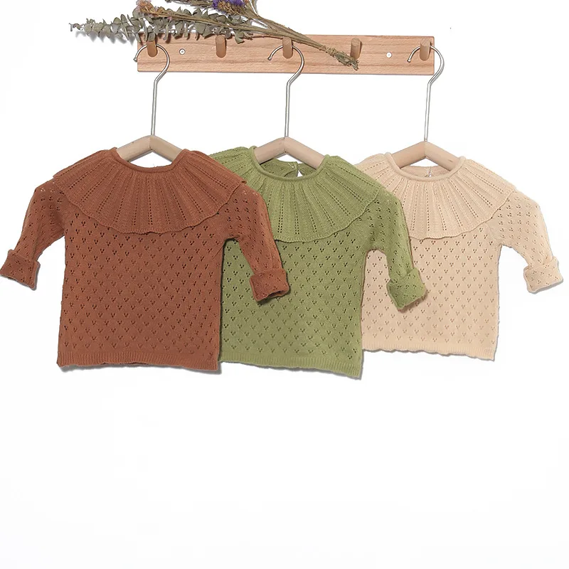 Baby Sweater Spring And Autumn Baby Girl Cotton Round Neck Long Sleeve Hollowed Out Flower Pullover Girl's Wool Top 
Baby Sweater Spring And Autumn Baby Girl Cotton Round Neck Long Sleeve Hollowed Out Flower Pullover Girl's Wool Top