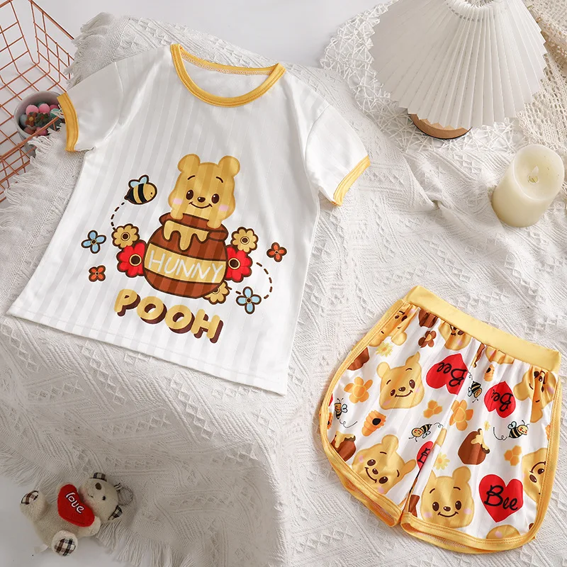 Disney Winnie The Pooh Children's Pajamas Set Summer Girl Baby Cute Cartoon Round Neck Short-sleeved Loose Thin Home Clothes
Disney Winnie The Pooh Children's Pajamas Set Summer Girl Baby Cute Cartoon Round Neck Short-sleeved Loose Thin Home Clothes